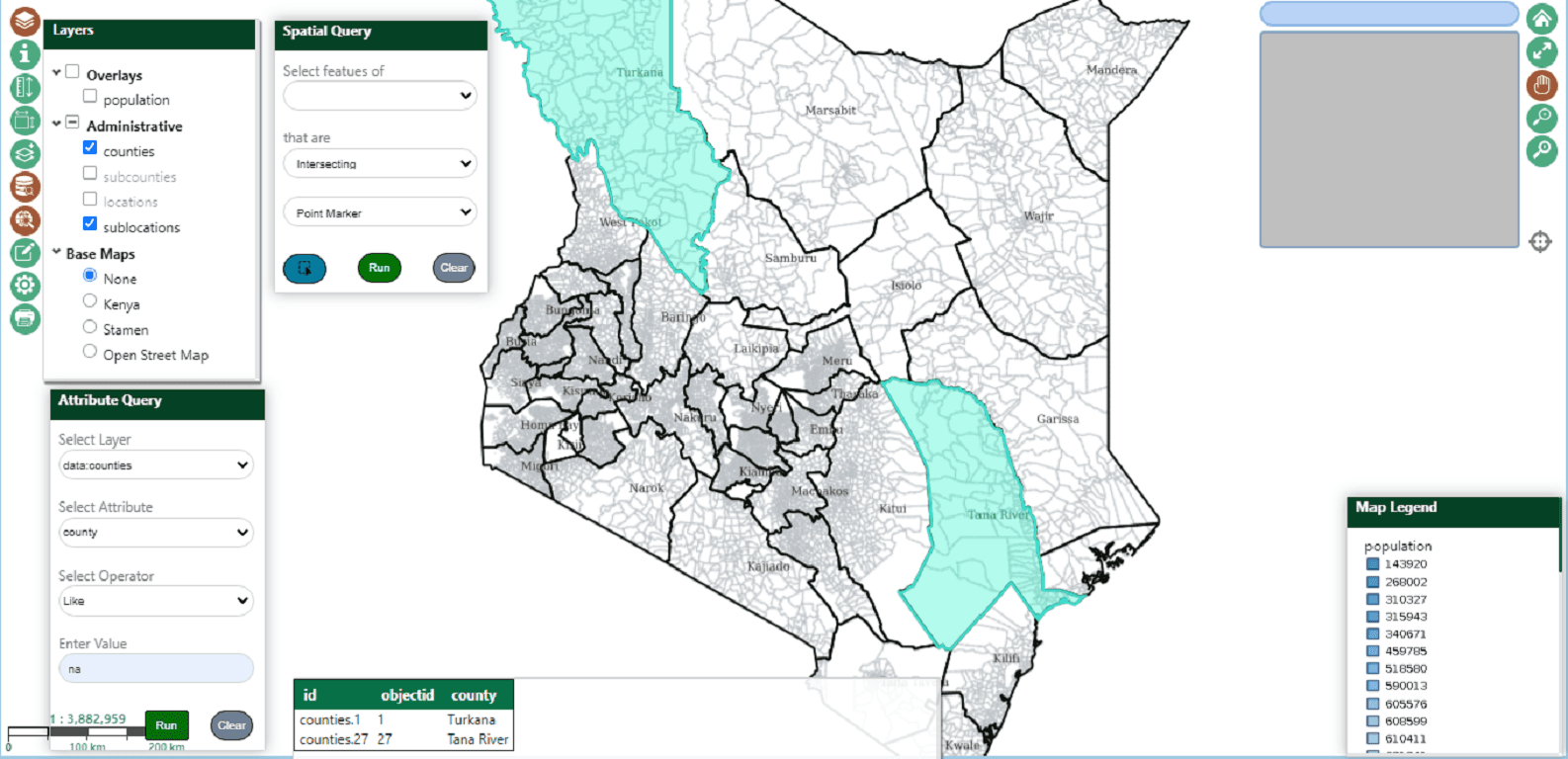 Geospatial Analysis Suite interface